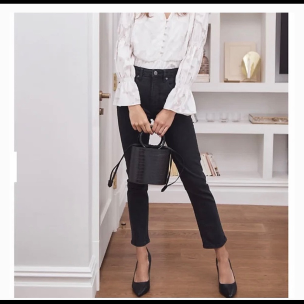 Elizabeth And James High Rise Vintage Straight Plus Size Black Jeans Sz 22W NWT